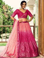 ROSE PINK SILK RECEPTION LEHENGA CHOLI
