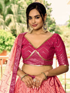 ROSE PINK SILK RECEPTION LEHENGA CHOLI