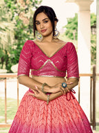 ROSE PINK SILK RECEPTION LEHENGA CHOLI