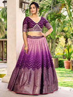 GRAPE VIOLET SILK RECEPTION LEHENGA CHOLI