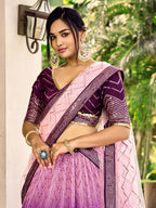 GRAPE VIOLET SILK RECEPTION LEHENGA CHOLI
