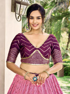 GRAPE VIOLET SILK RECEPTION LEHENGA CHOLI