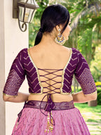GRAPE VIOLET SILK RECEPTION LEHENGA CHOLI