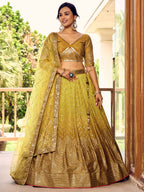MUSTARD YELLOW SILK LEHENGA CHOLI
