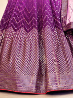 GRAPE VIOLET SILK RECEPTION LEHENGA CHOLI