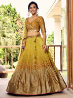 MUSTARD YELLOW SILK LEHENGA CHOLI