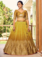 MUSTARD YELLOW SILK LEHENGA CHOLI
