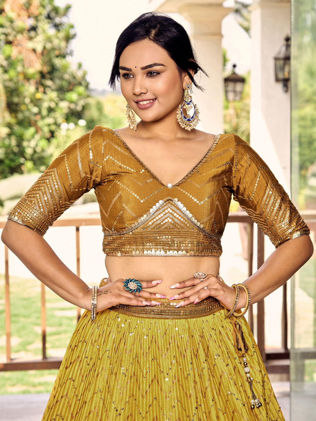 MUSTARD YELLOW SILK LEHENGA CHOLI