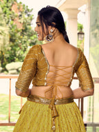 MUSTARD YELLOW SILK LEHENGA CHOLI