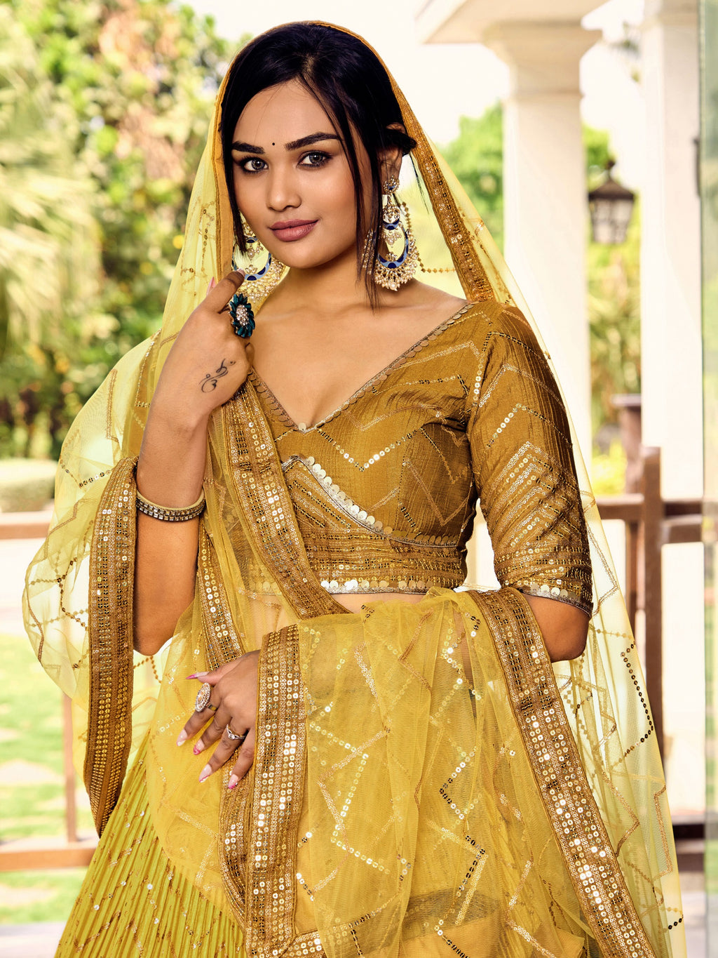 MUSTARD YELLOW SILK LEHENGA CHOLI