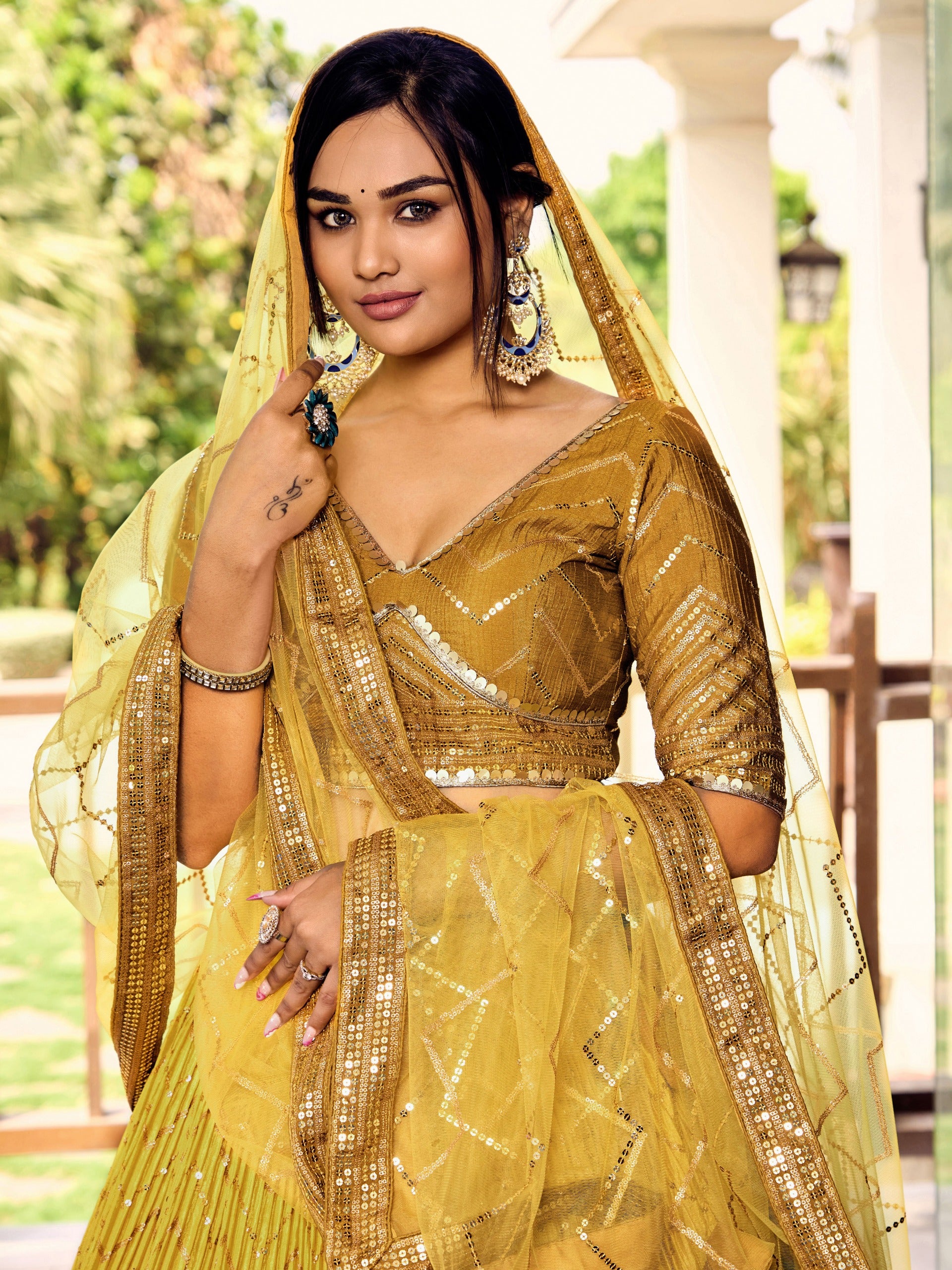 MUSTARD YELLOW SILK LEHENGA CHOLI