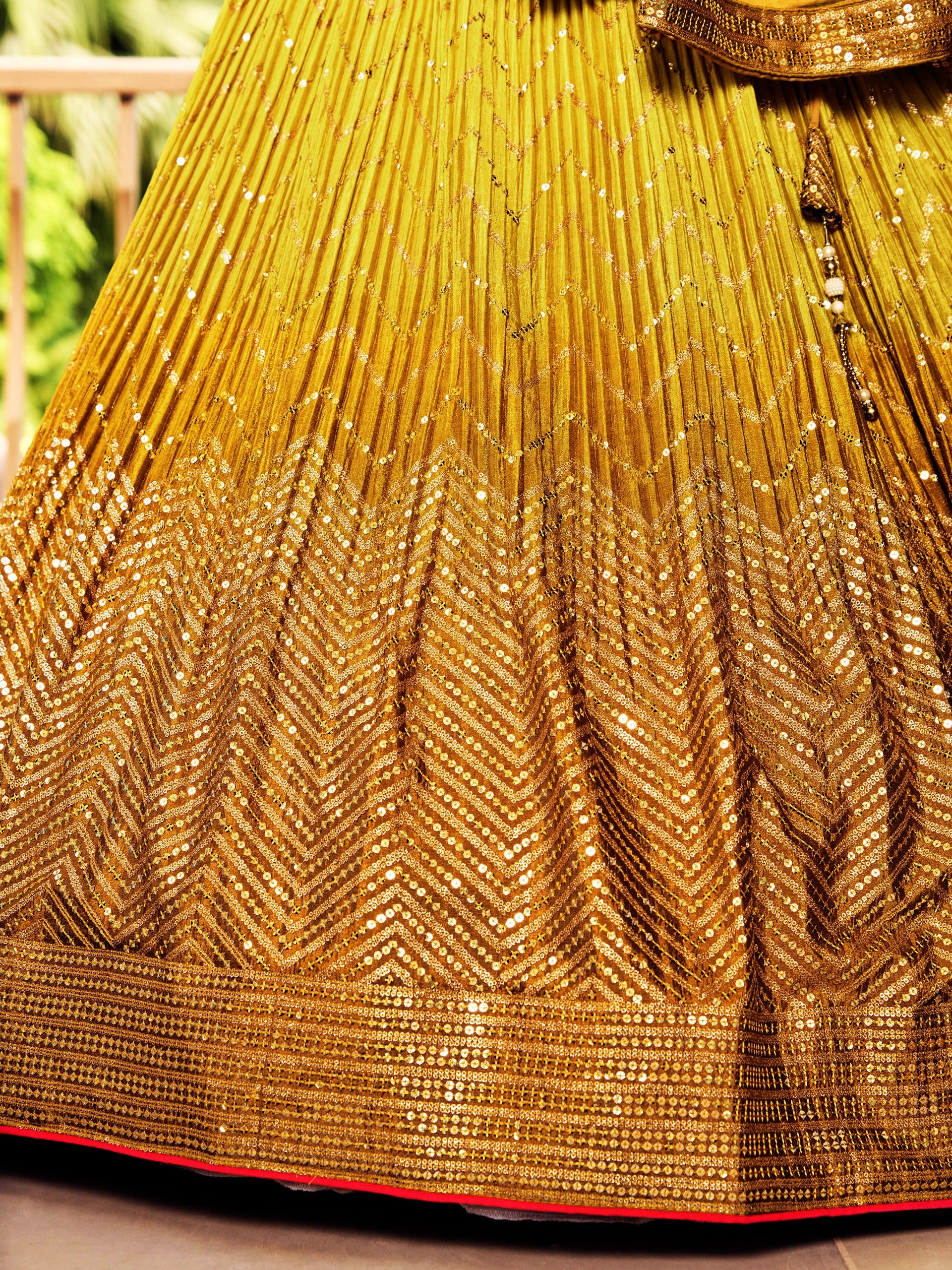 MUSTARD YELLOW SILK LEHENGA CHOLI