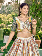 GREEN MEHENDI SILK LEHENGA CHOLI