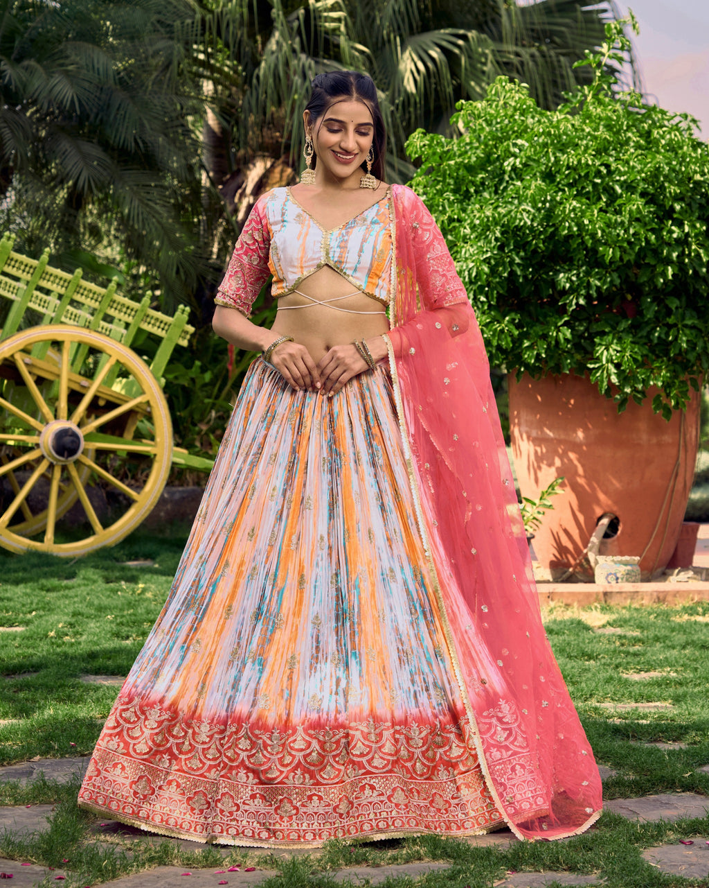 MEGENTA PINK RECEPTION LEHENGA CHOLI