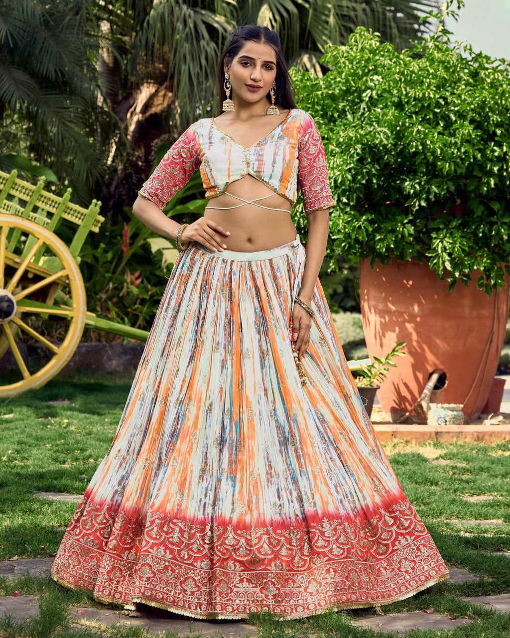 MEGENTA PINK RECEPTION LEHENGA CHOLI