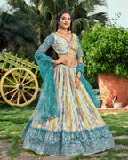 RAMA BLUE SILK RECEPTION LEHENGA CHOLI