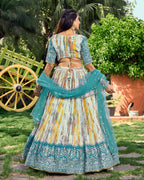 RAMA BLUE SILK RECEPTION LEHENGA CHOLI
