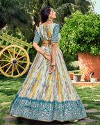 RAMA BLUE SILK RECEPTION LEHENGA CHOLI