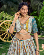 RAMA BLUE SILK RECEPTION LEHENGA CHOLI