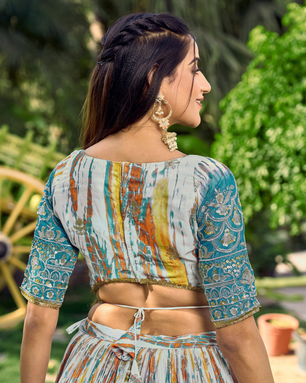 RAMA BLUE SILK RECEPTION LEHENGA CHOLI