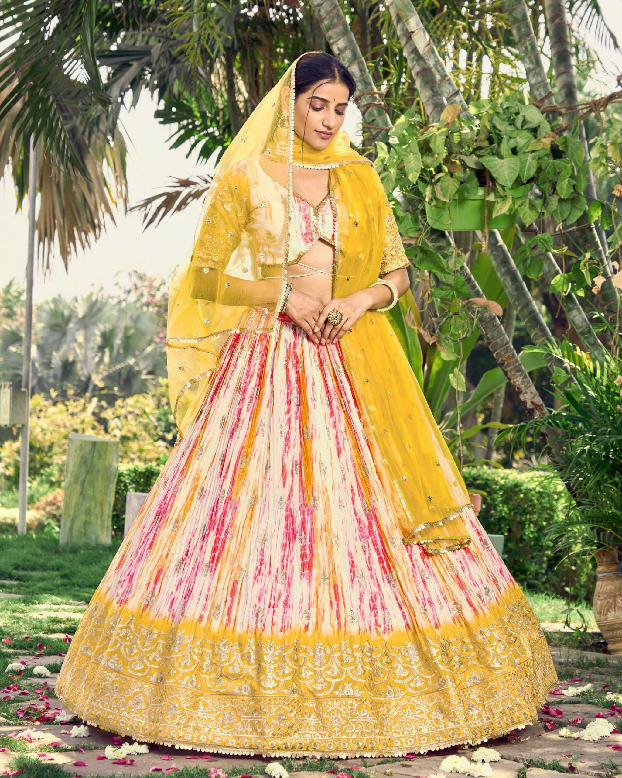CORN YELLOW SILK LEHENGA CHOLI