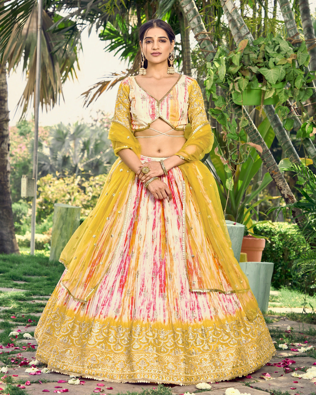 CORN YELLOW SILK LEHENGA CHOLI