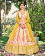 CORN YELLOW SILK LEHENGA CHOLI