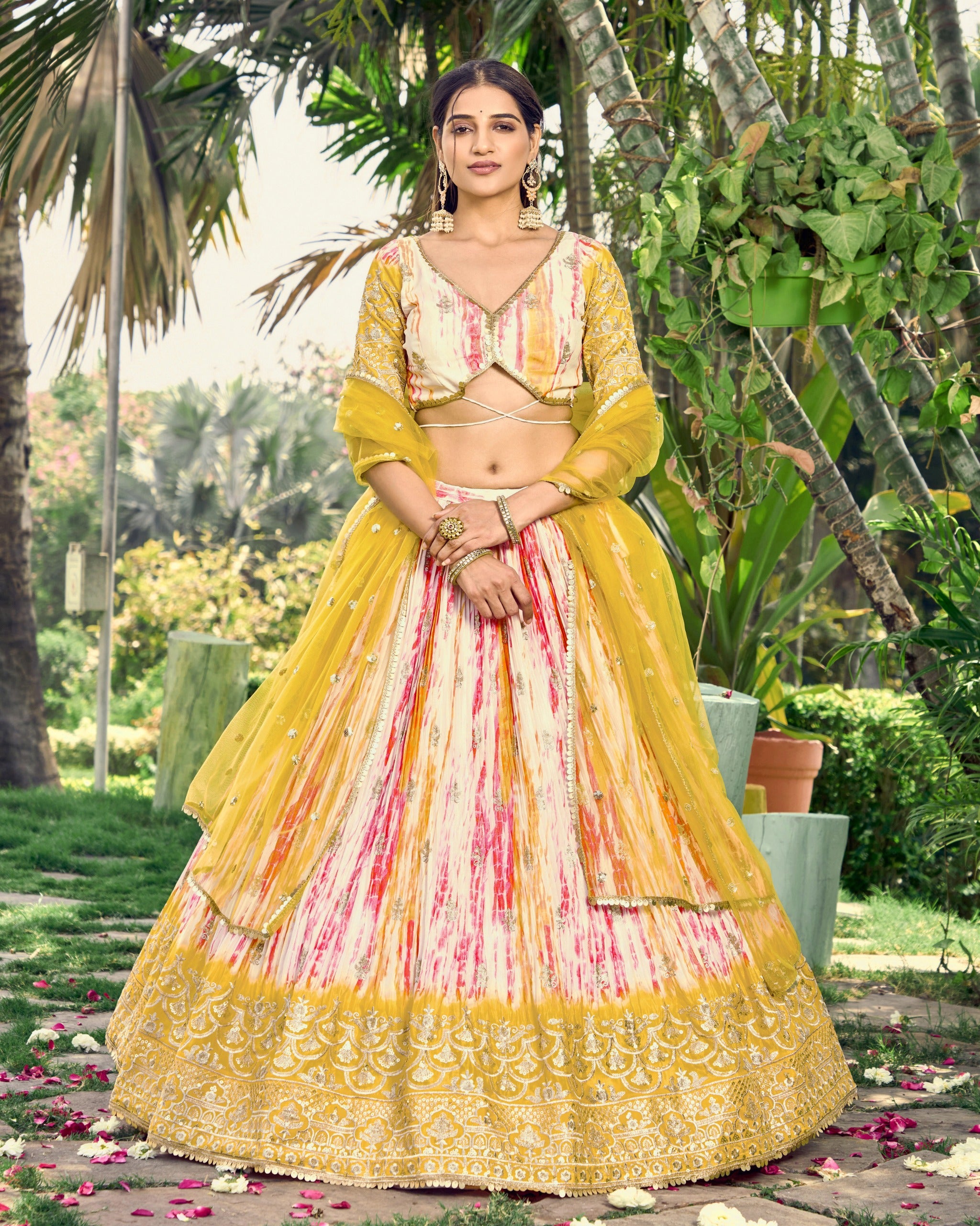 CORN YELLOW SILK LEHENGA CHOLI
