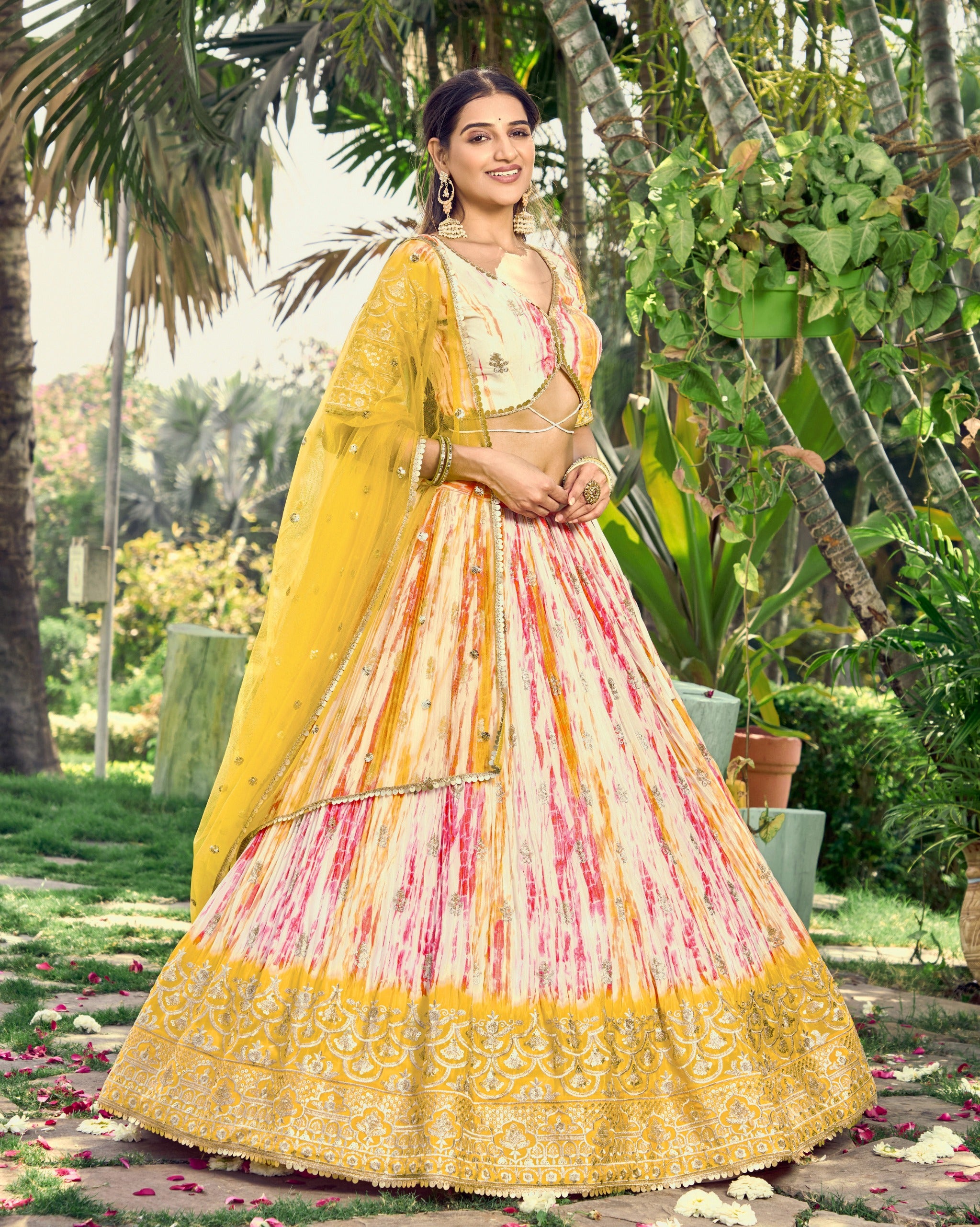 CORN YELLOW SILK LEHENGA CHOLI