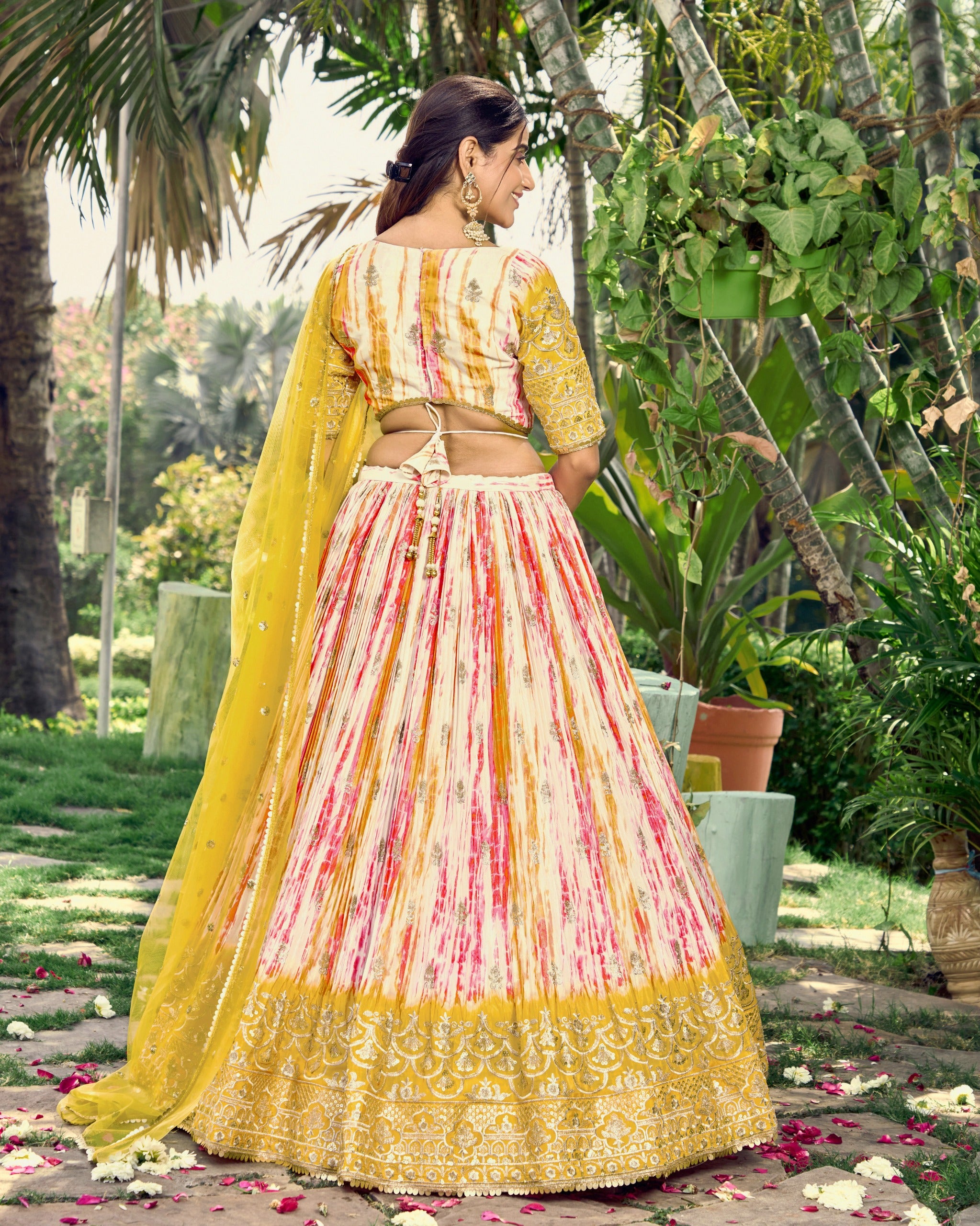 CORN YELLOW SILK LEHENGA CHOLI