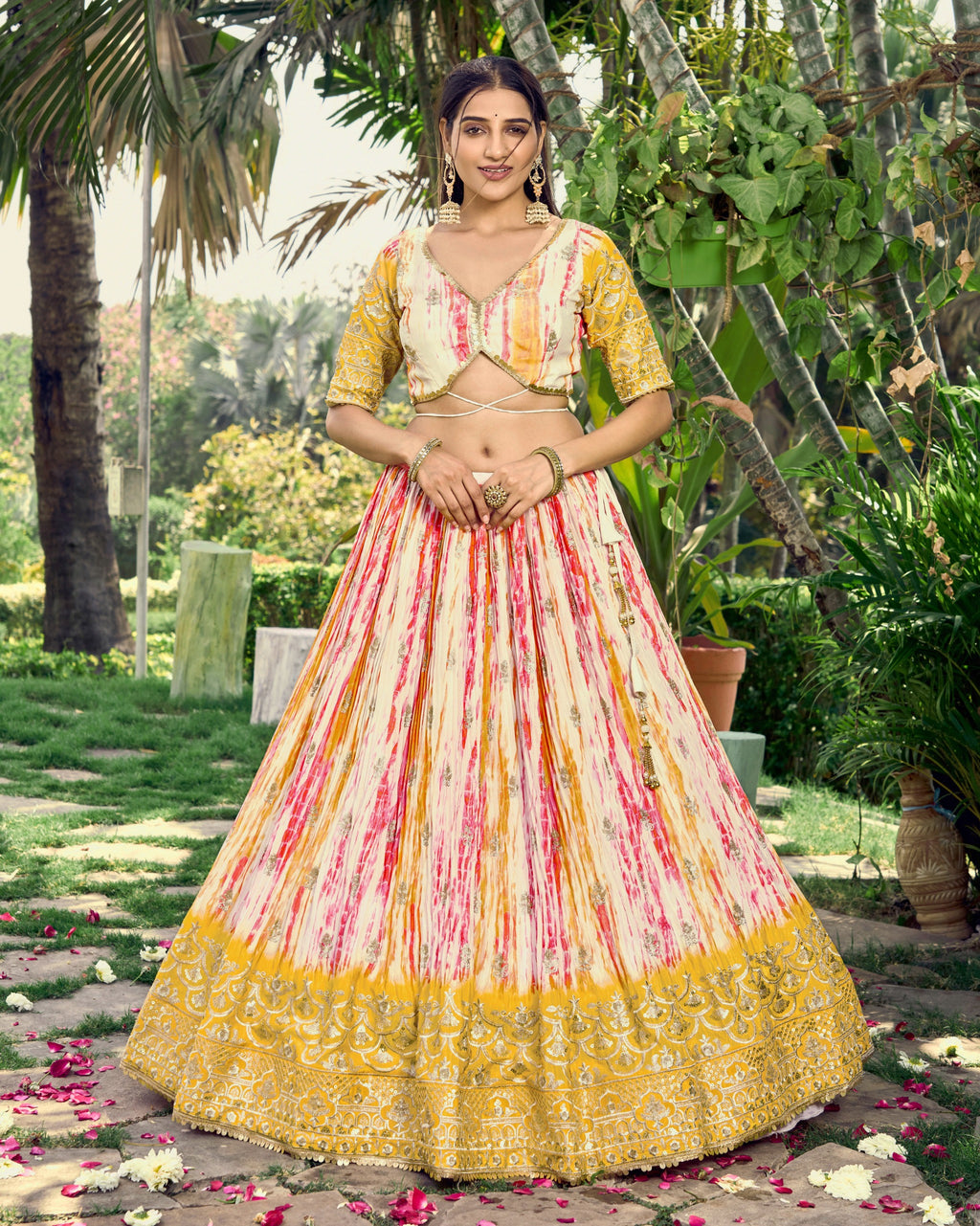 CORN YELLOW SILK LEHENGA CHOLI