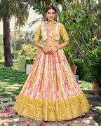 CORN YELLOW SILK LEHENGA CHOLI
