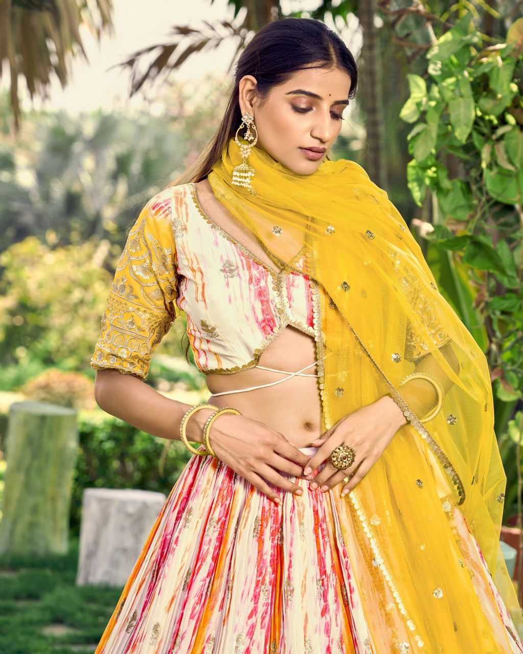 CORN YELLOW SILK LEHENGA CHOLI