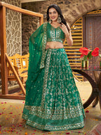 ROYAL GREEN LEHENGA CHOLI