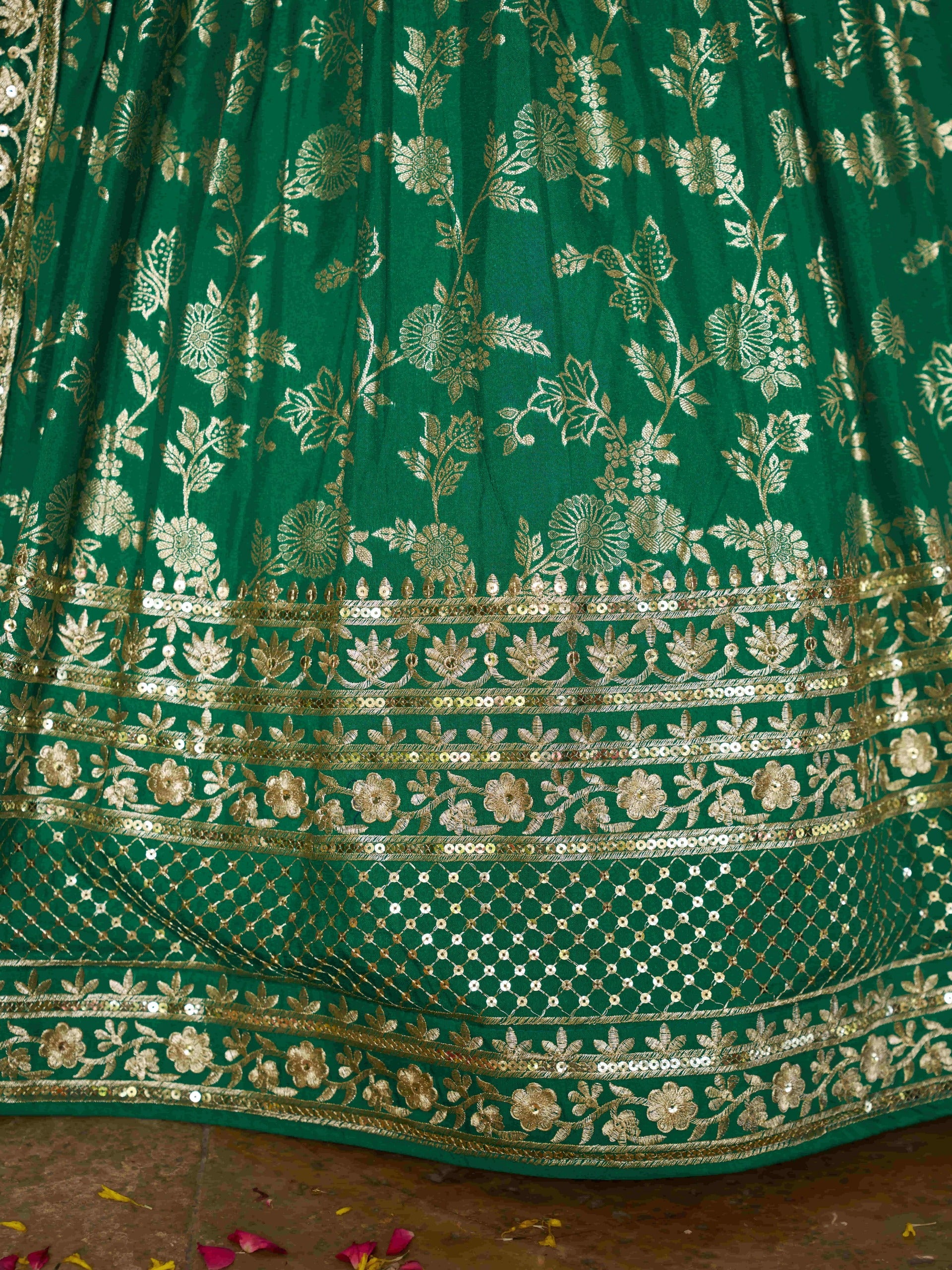 ROYAL GREEN LEHENGA CHOLI
