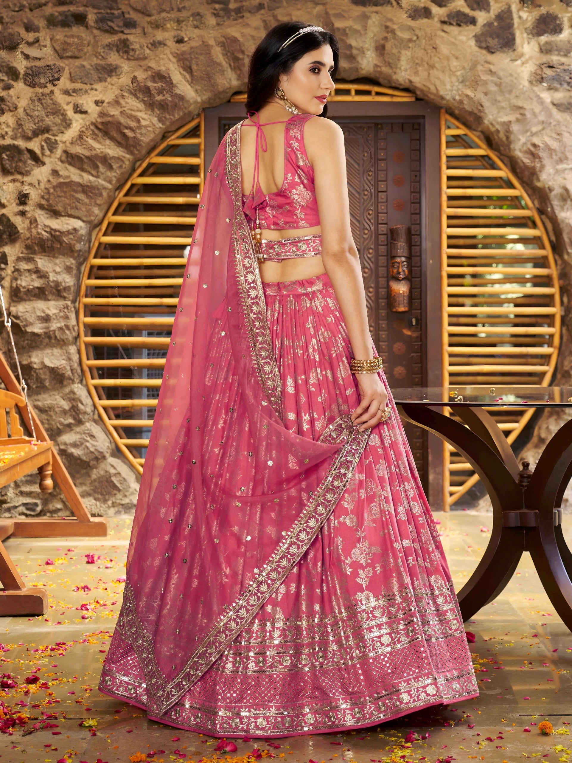 PEACH PINK LEHENGA CHOLI
