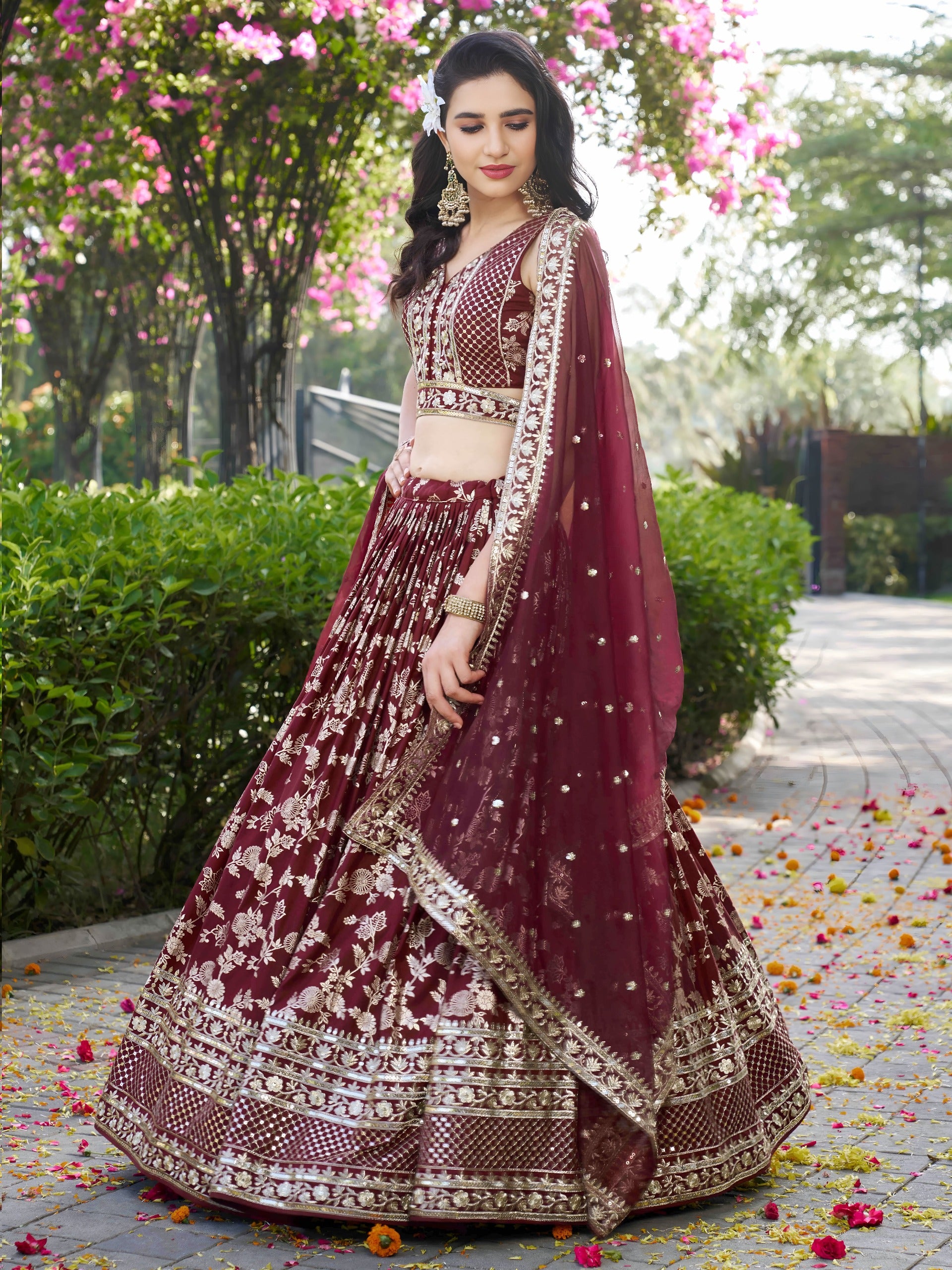 ROYAL MAROON LEHENGA CHOLI