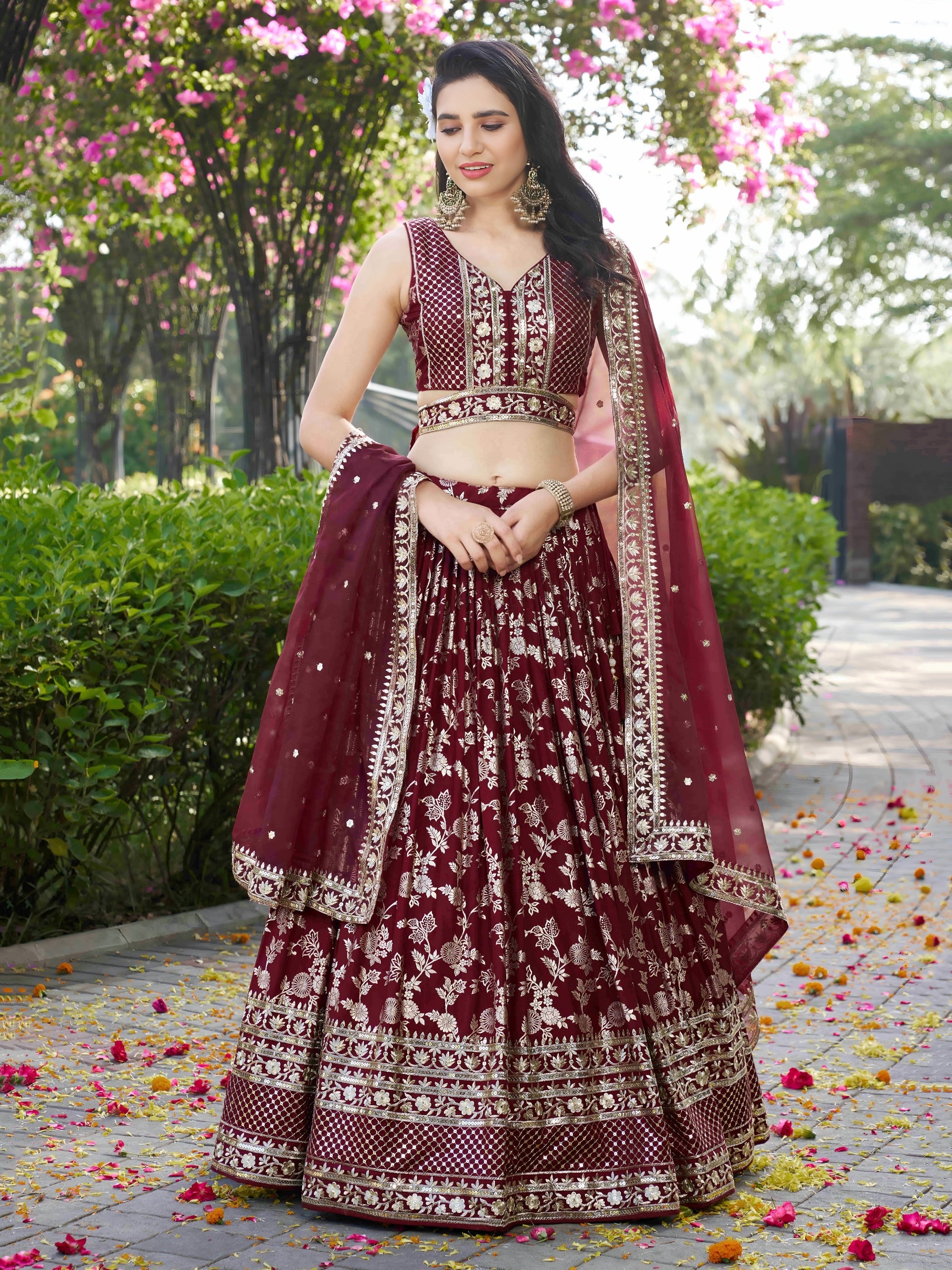 ROYAL MAROON LEHENGA CHOLI