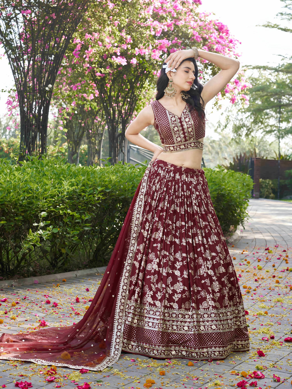 ROYAL MAROON LEHENGA CHOLI