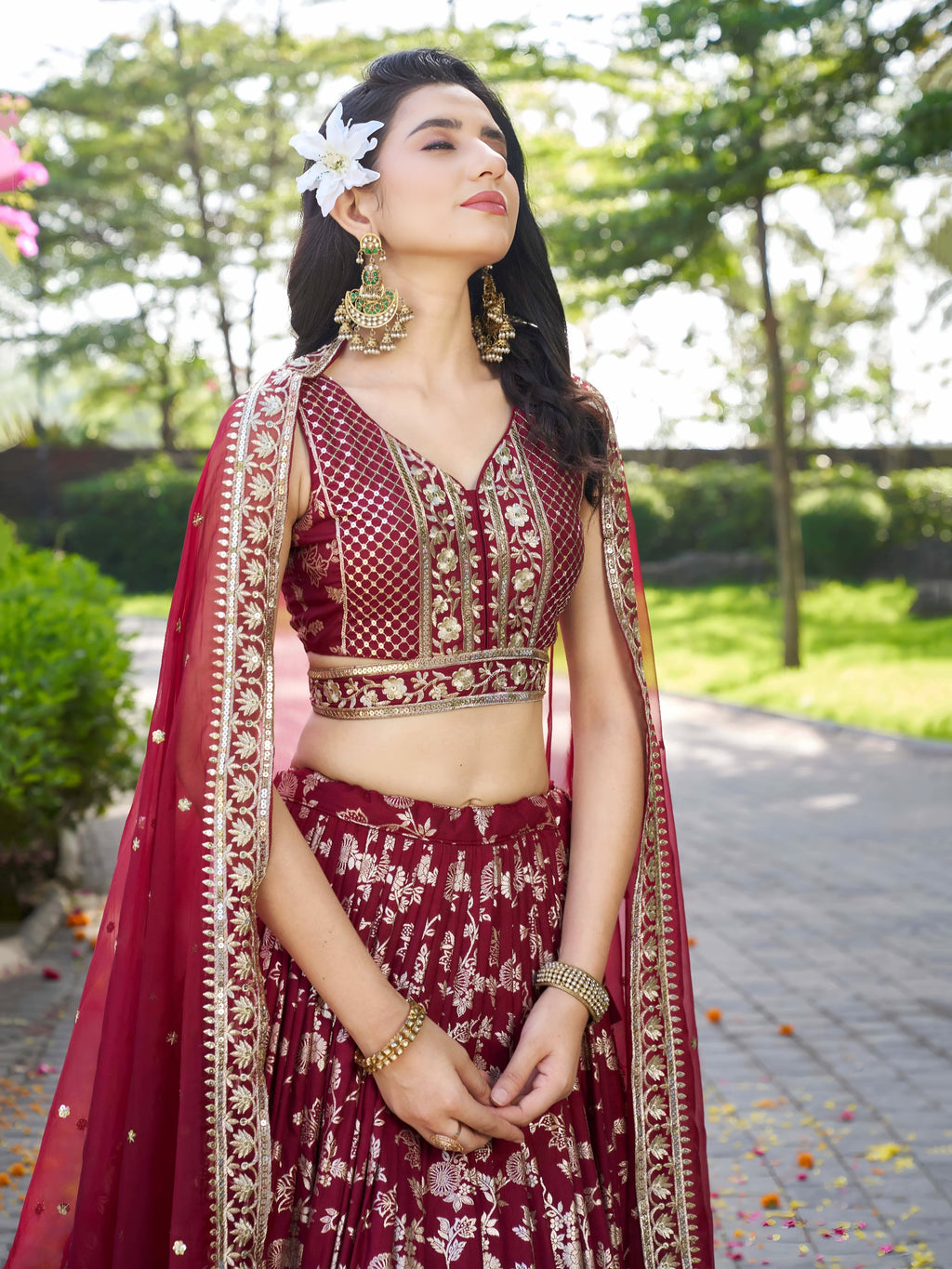 ROYAL MAROON LEHENGA CHOLI