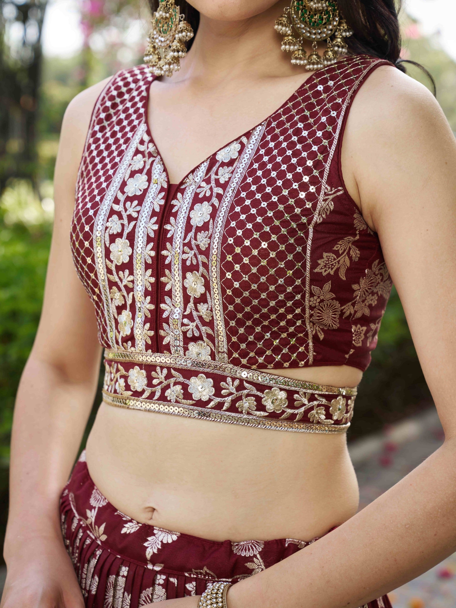 ROYAL MAROON LEHENGA CHOLI