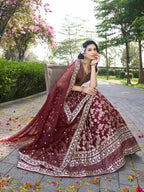 ROYAL MAROON LEHENGA CHOLI