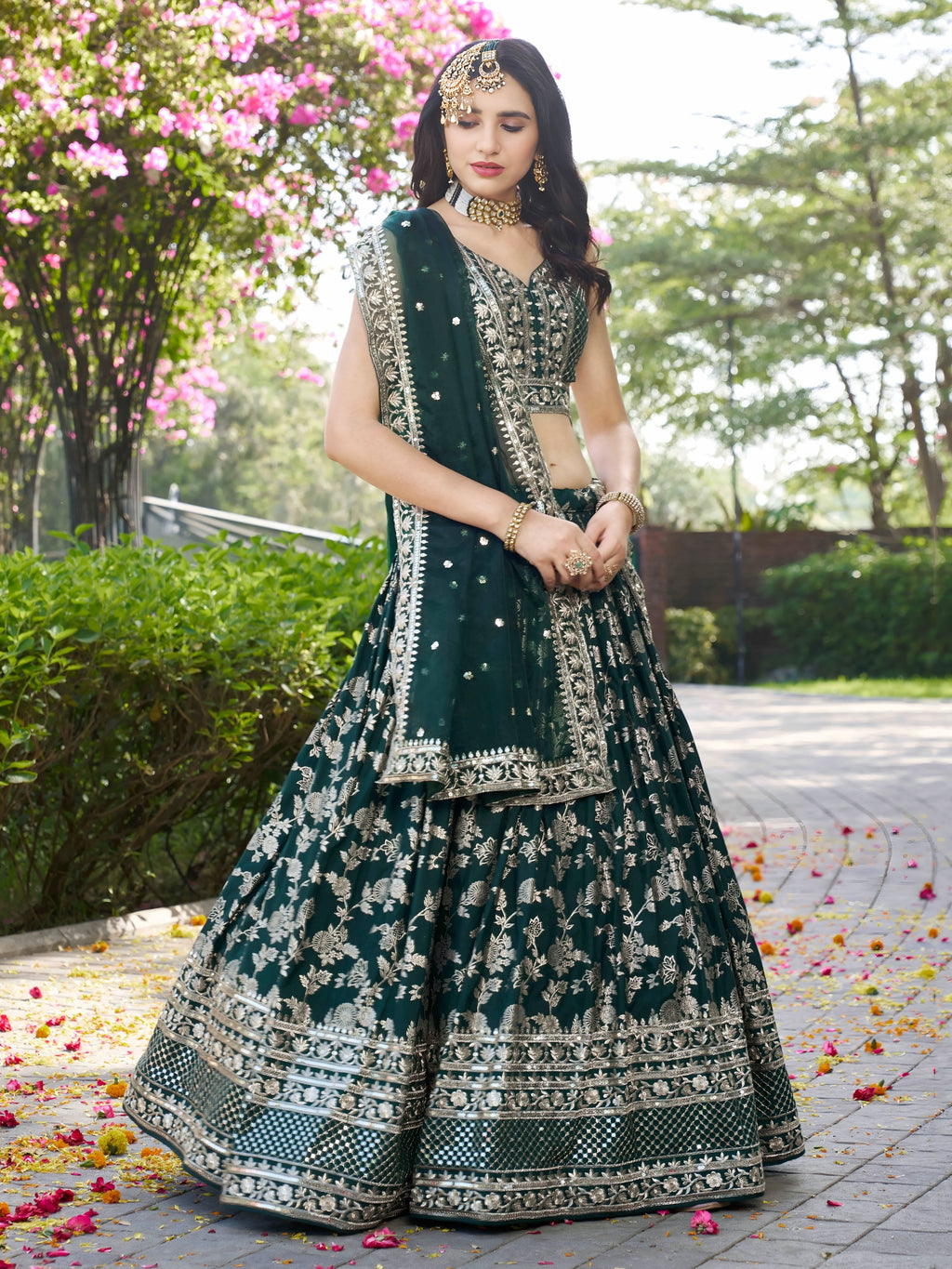 ROYAL GREEN LEHENGA CHOLI