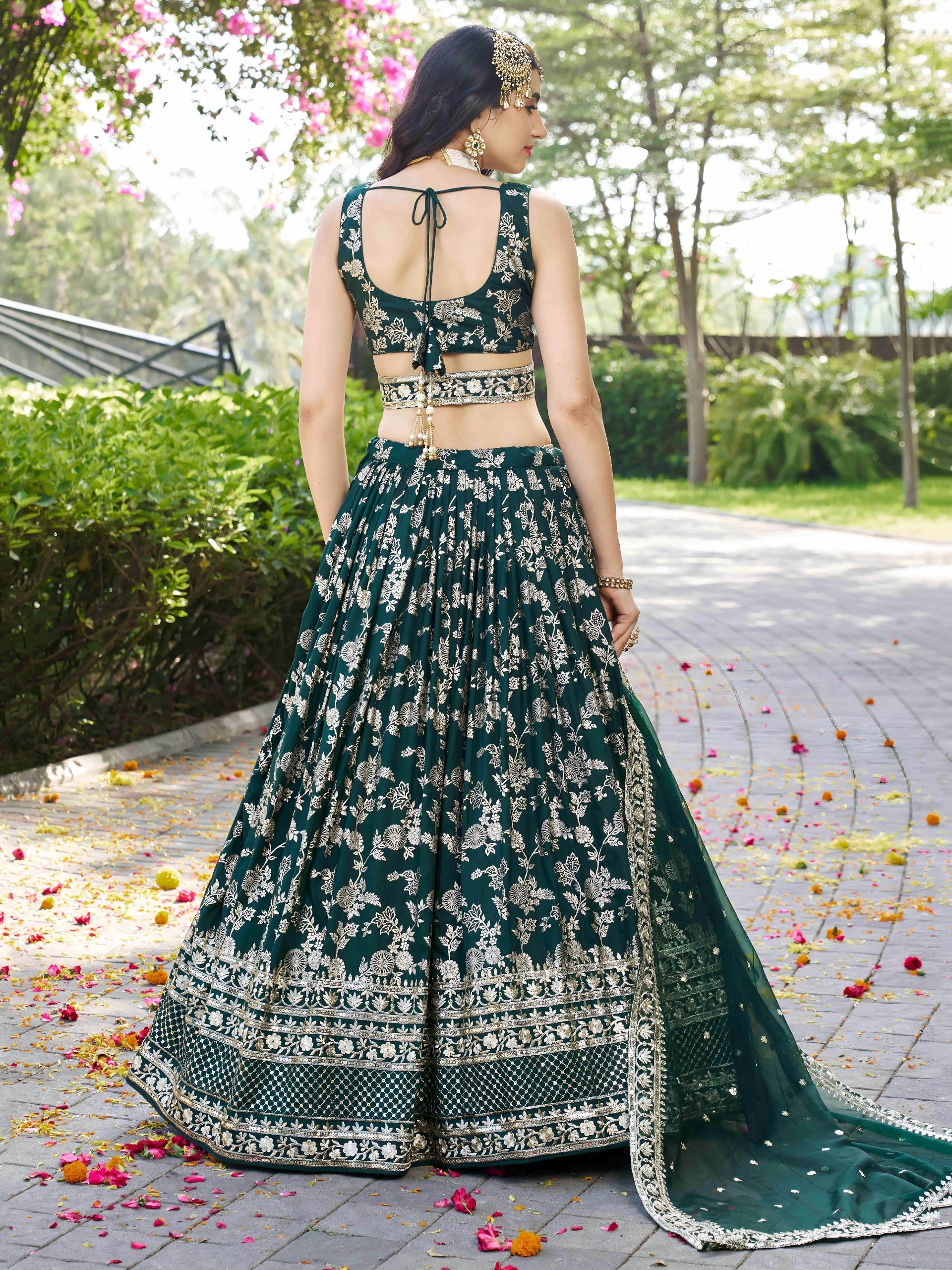 ROYAL GREEN LEHENGA CHOLI