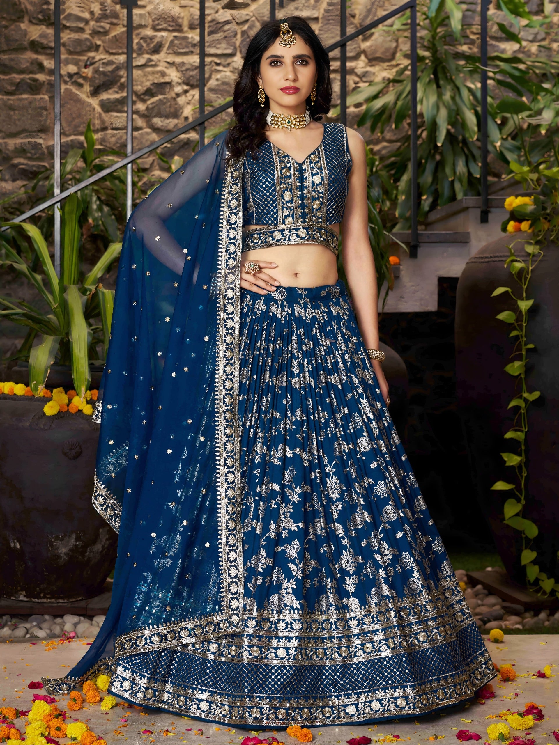 DOVE BLUE LEHENGA CHOLI