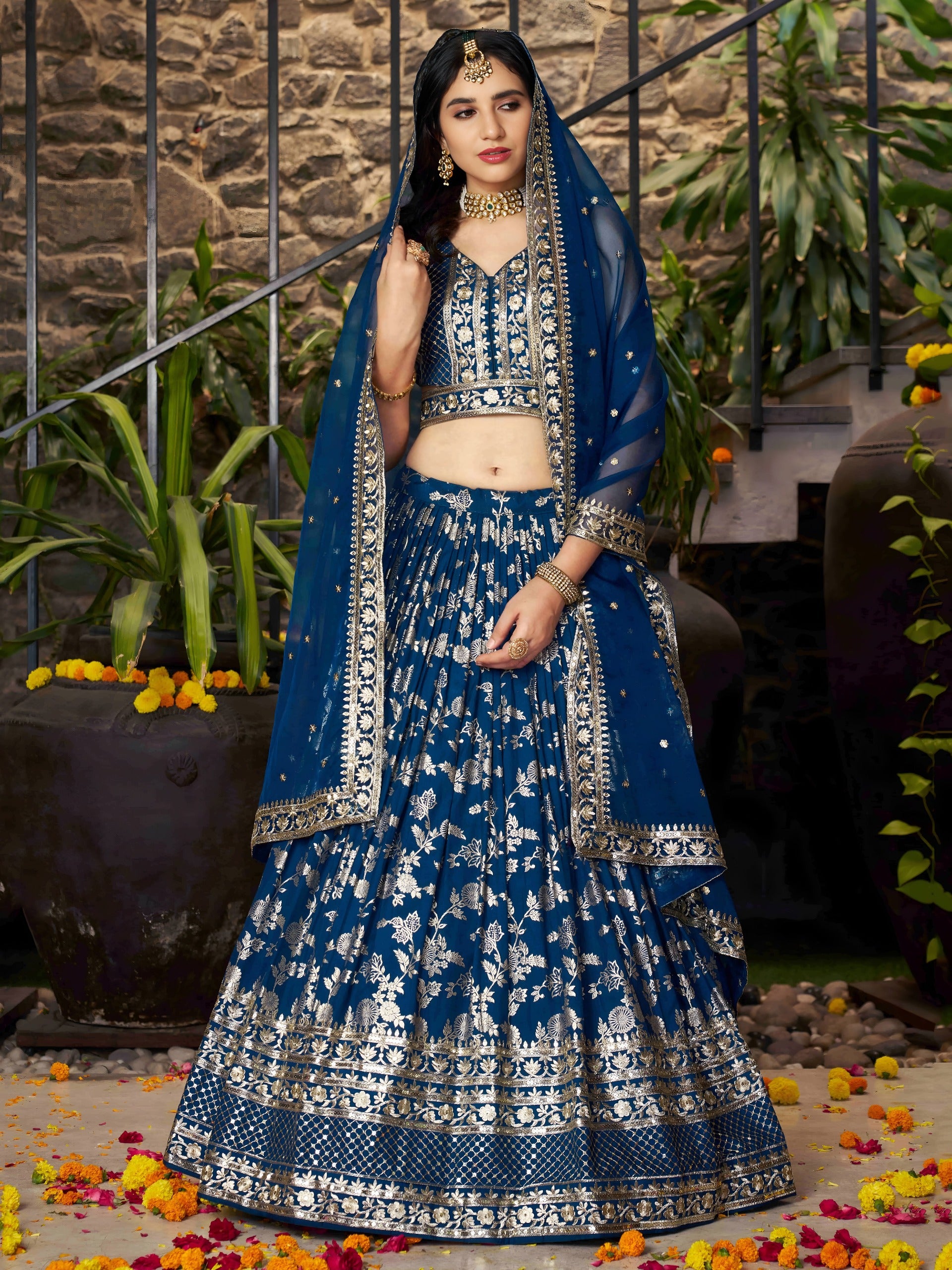 DOVE BLUE LEHENGA CHOLI