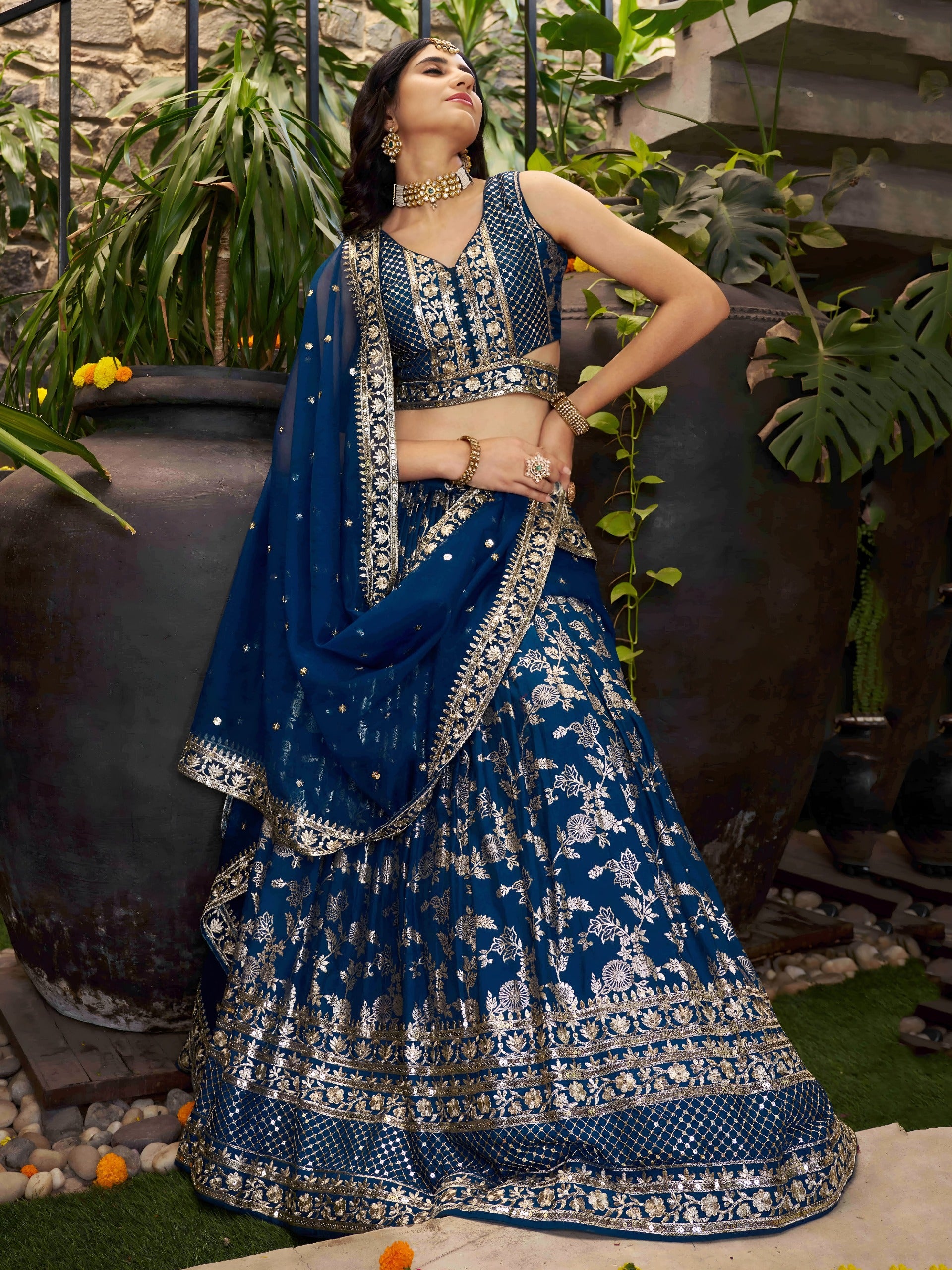 DOVE BLUE LEHENGA CHOLI