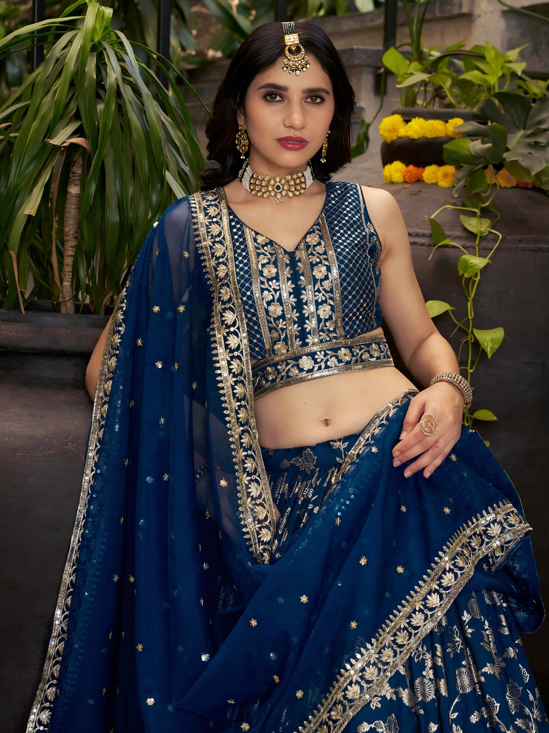DOVE BLUE LEHENGA CHOLI