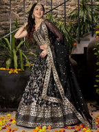 CHARCOAL BLACK LEHENGA CHOLI