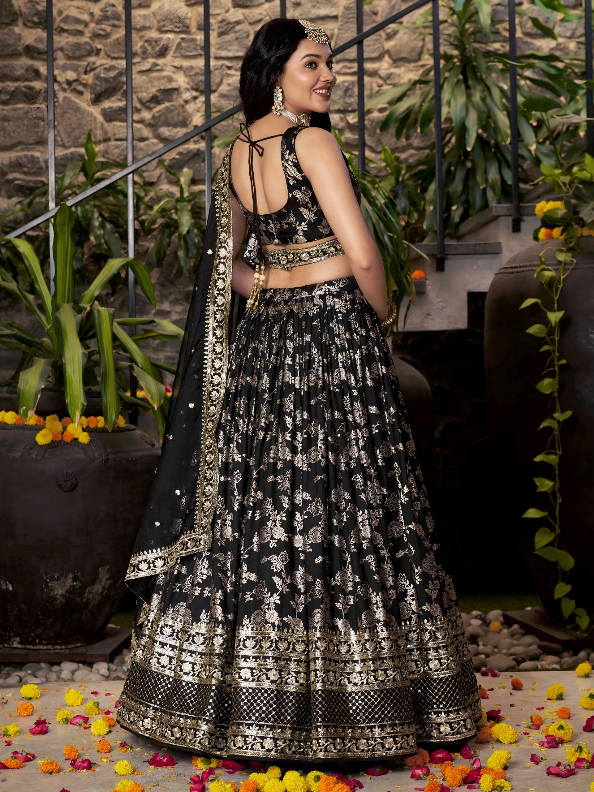 CHARCOAL BLACK LEHENGA CHOLI